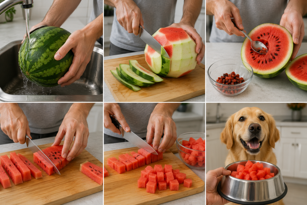 how to prepare watermelon safely for dogs