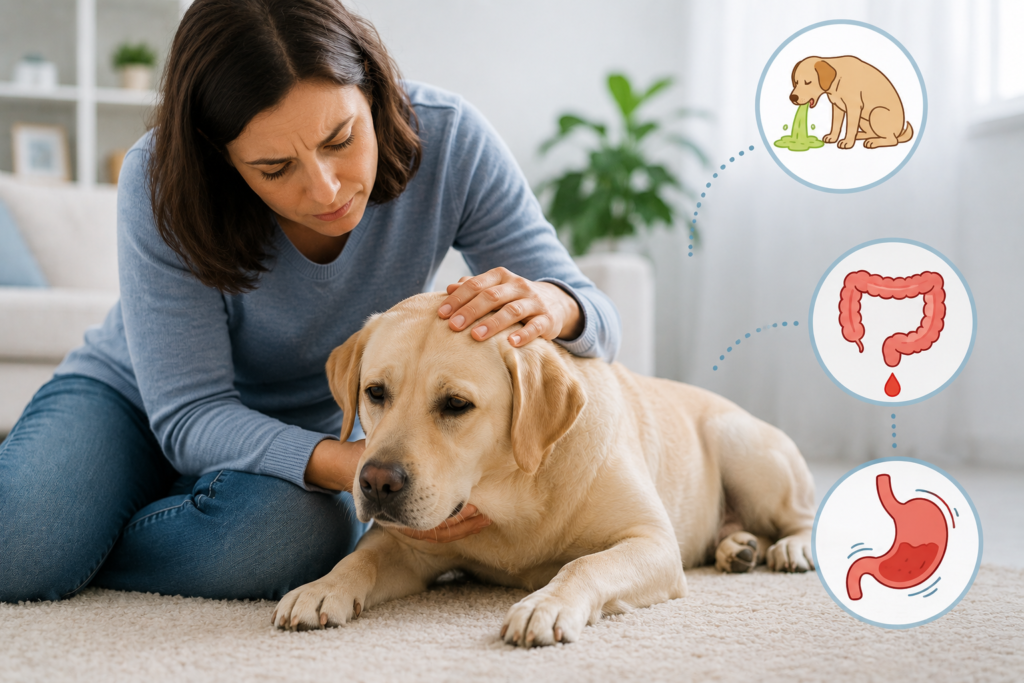 symptoms of eating too much watermelon in dogs