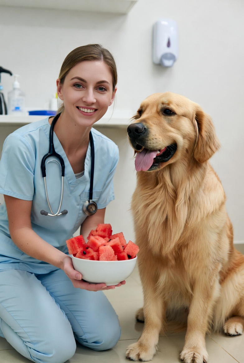 Can Dogs Eat Watermelon? Vet-Approved Safety Guide (2026) veterinarian explaining watermelon safety for dogs