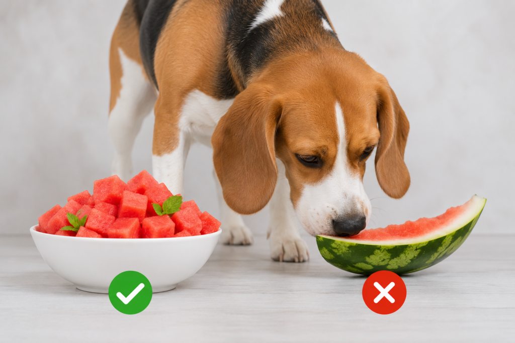 Watermelon rind is not safe for dogs