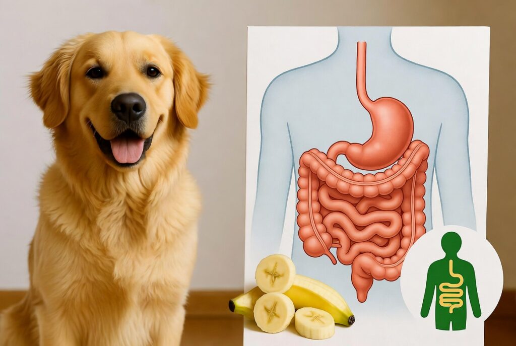 Bananas support healthy digestion in dogs