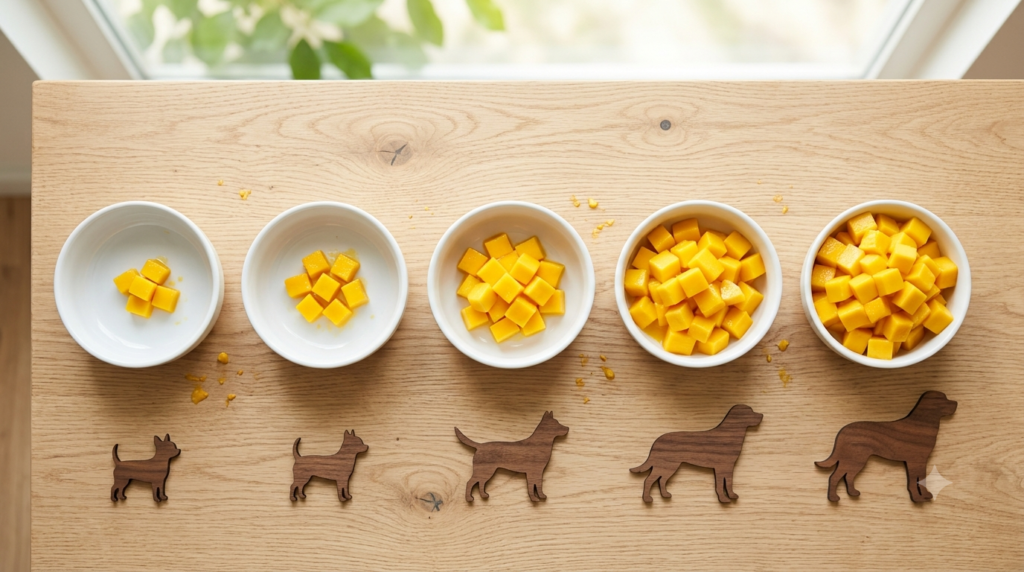 Recommended mango serving sizes for dogs