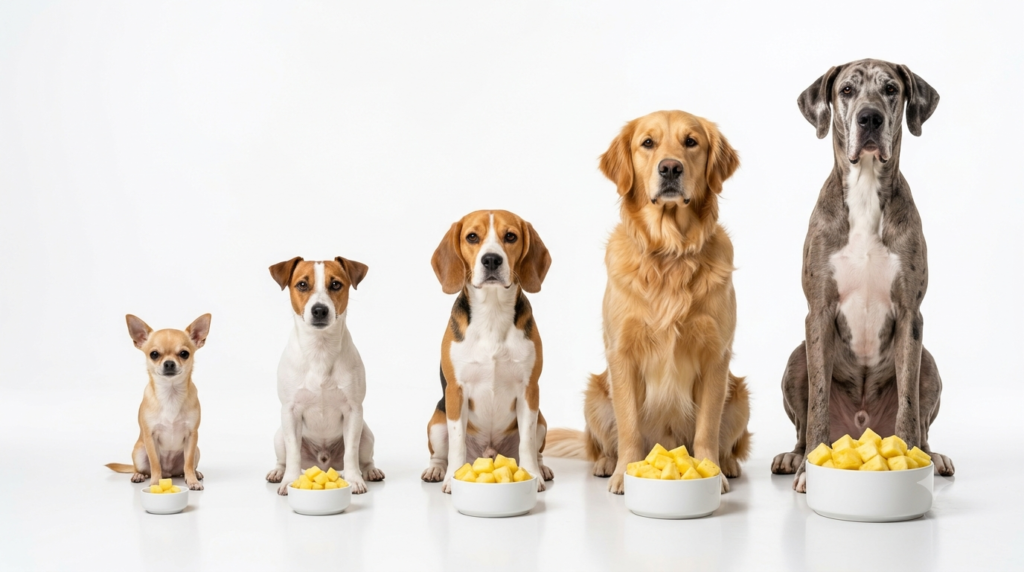 Recommended pineapple serving sizes for dogs