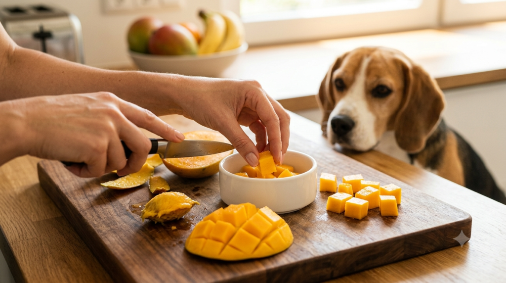 Preparing mango safely for dogs
