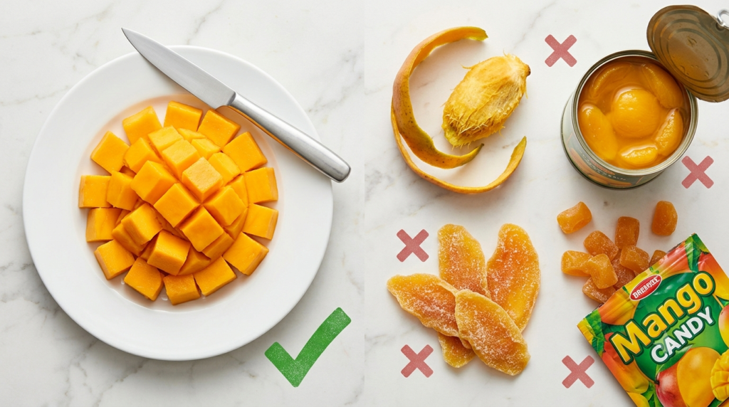 Safe and unsafe mango foods for dogs