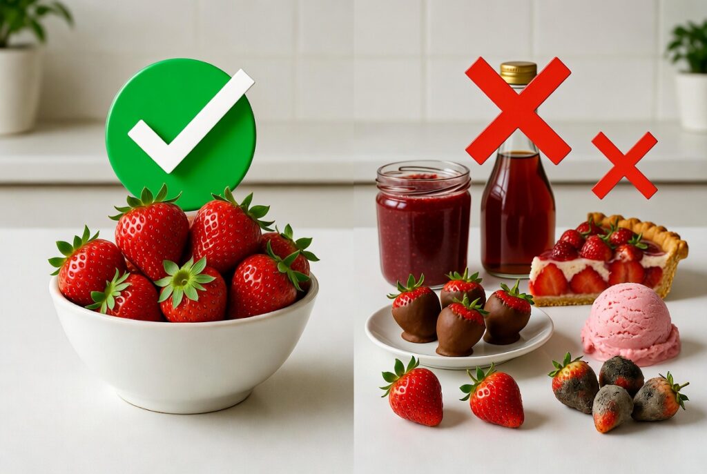 Safe and unsafe strawberry foods for dogs