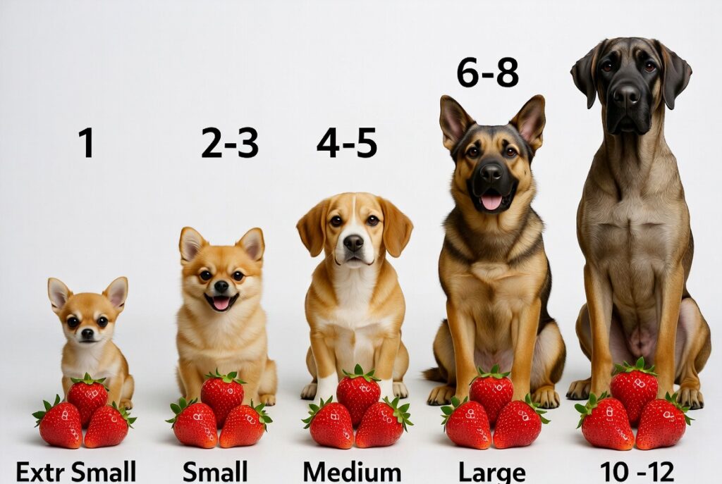 Recommended strawberry serving sizes for dogs