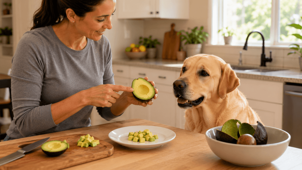 Avocado flesh compared with avocado peel and pit for dogs