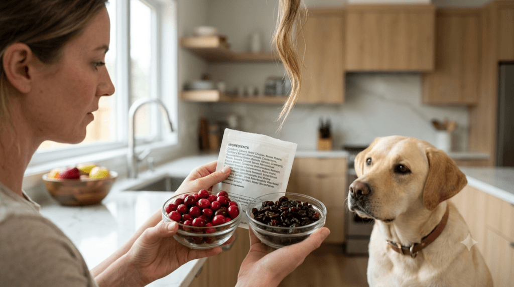 Fresh vs dried cranberries for dogs
