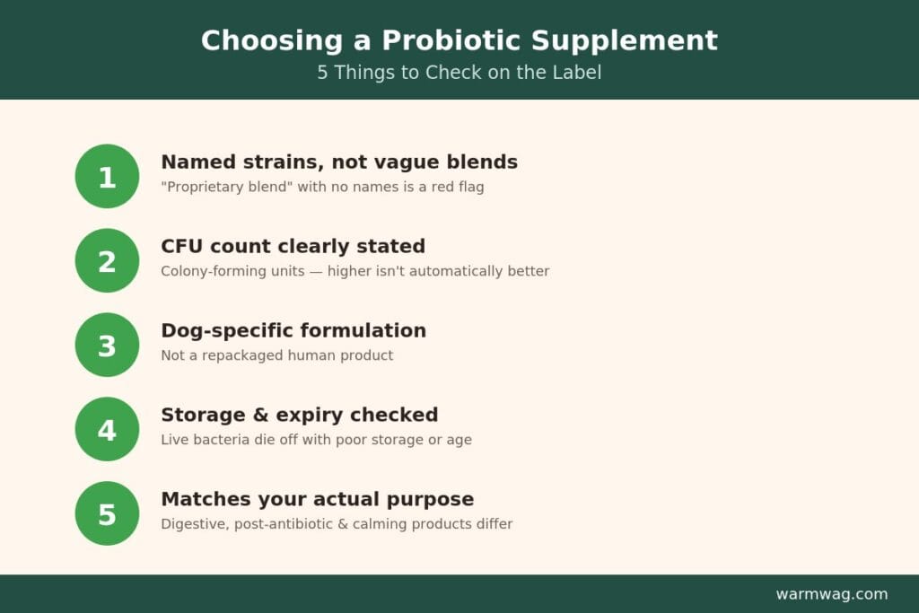 How to choose a dog probiotic supplement checklist