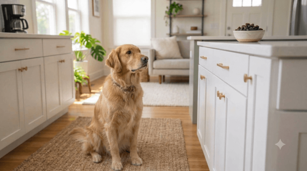 Raisins kept safely away from a Labrador Retriever