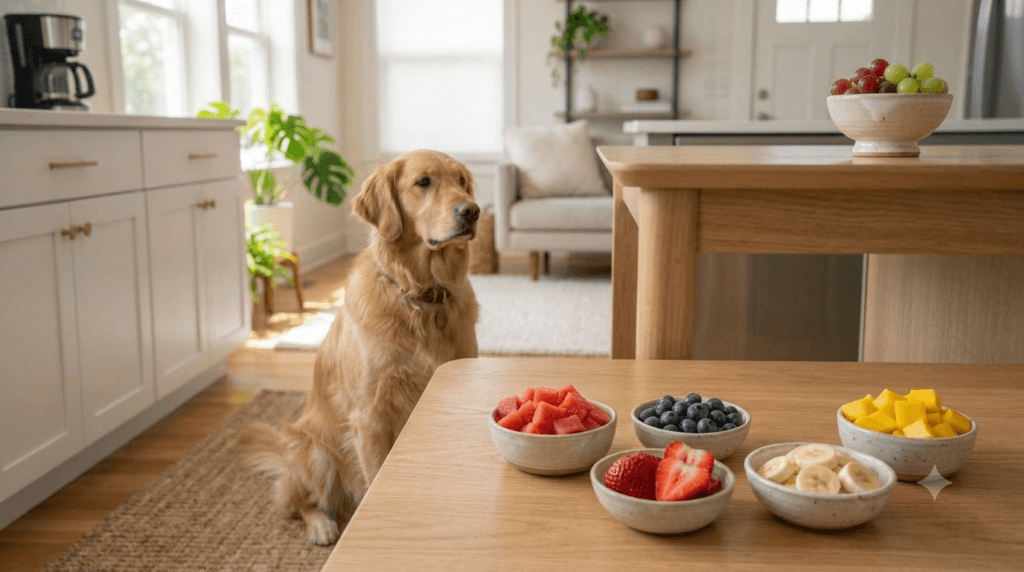 Safe fruit alternatives for dogs with grapes kept away