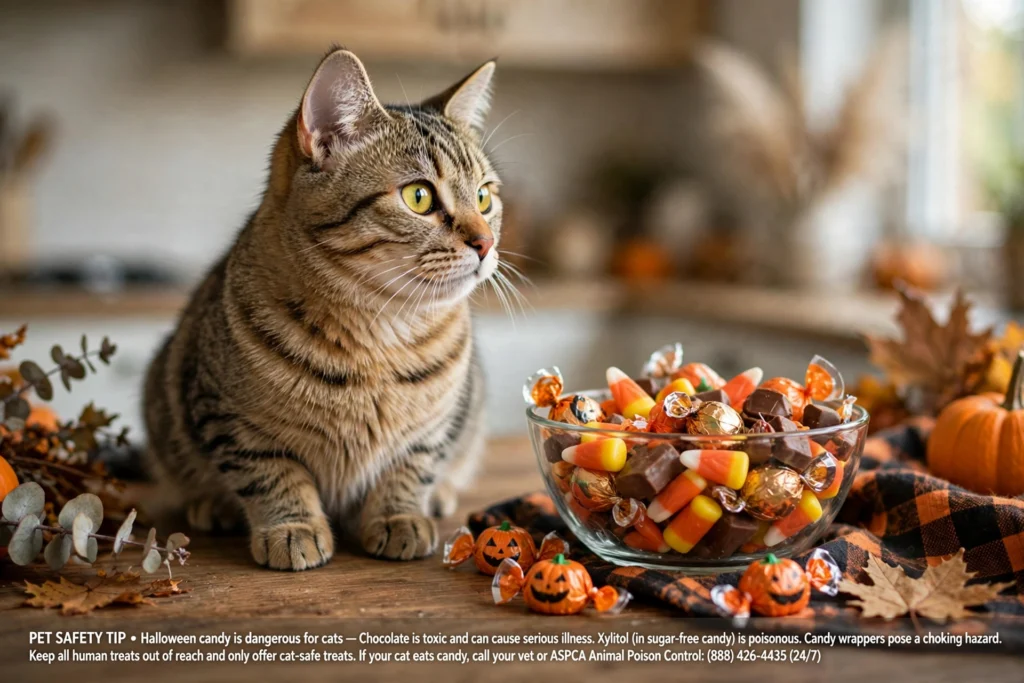 Is Halloween Candy Toxic to Cats? (Xylitol, Chocolate & Wrapper Risks)