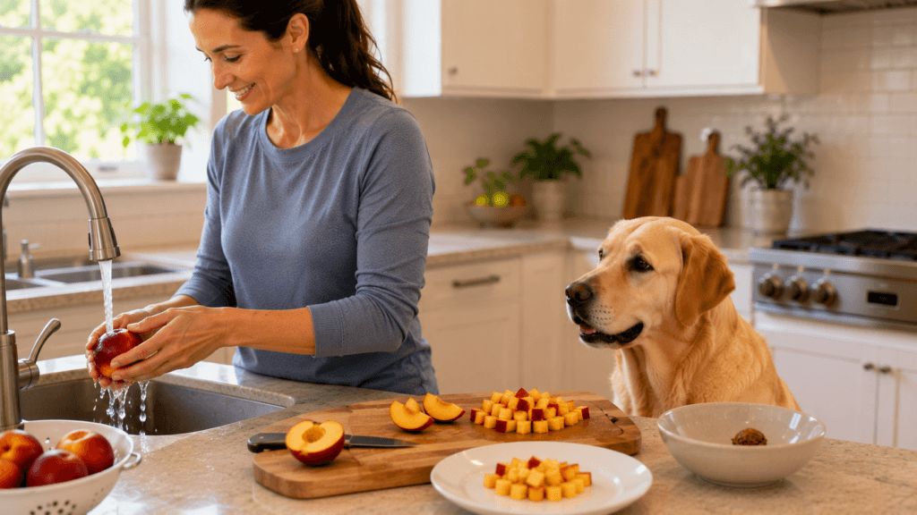 Washing and preparing nectarines safely for dogs